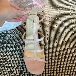 Light pink block heels